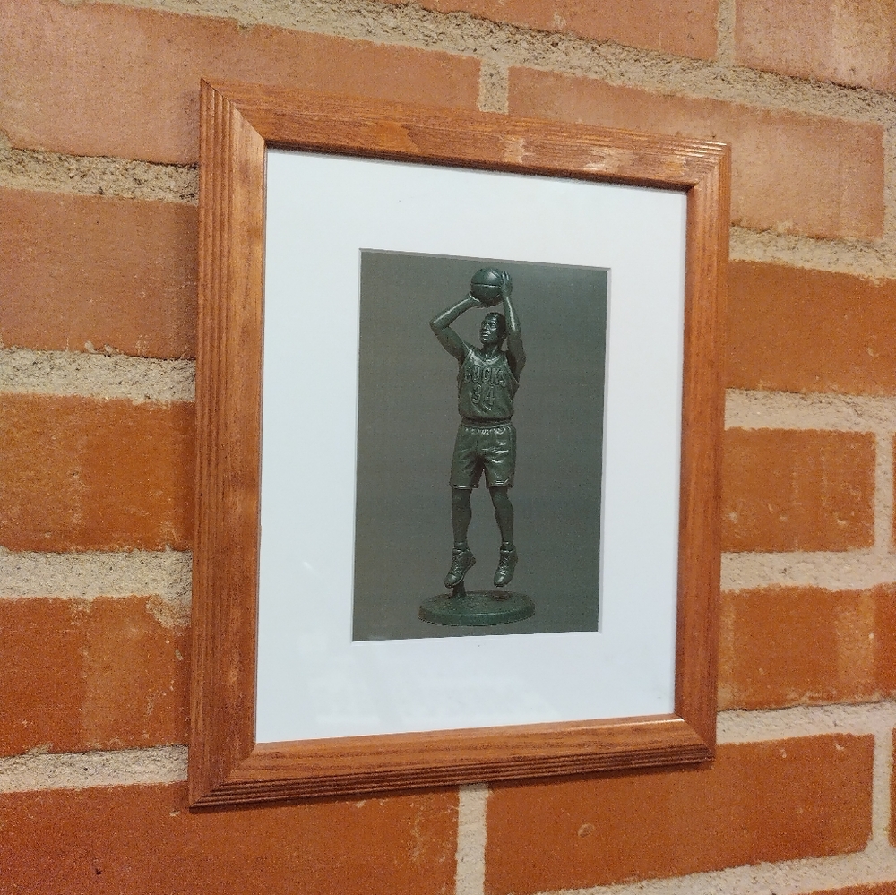 Ray Allen Milwaukee Bucks Retro NBA Plastic Army Man Framed Art Print